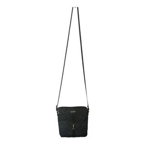 Baggallini crossbody purse. Leopard black and grey. Long strap. Pink interior